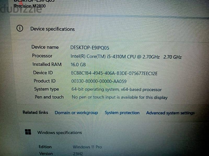 Dell precision ram 16 الجهاز من بلجيكا بهاردين وكارتين شاشه 1