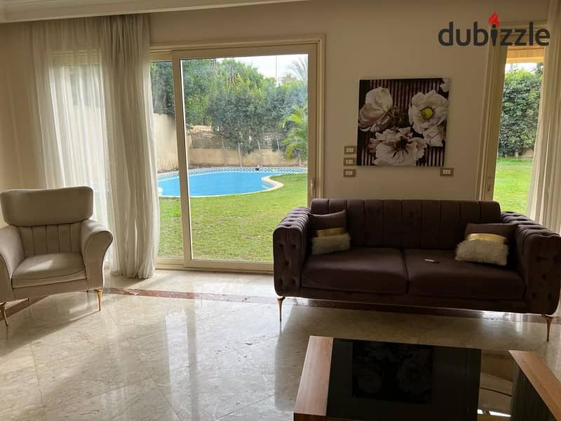 Furnished villa for rent with private pool in The Villa Dorra Compound, Fifth Settlement 11