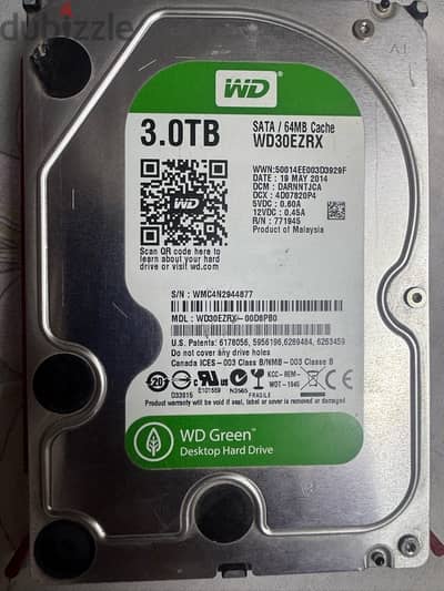 hard 3 tb WD green هارد ٣ تيرا