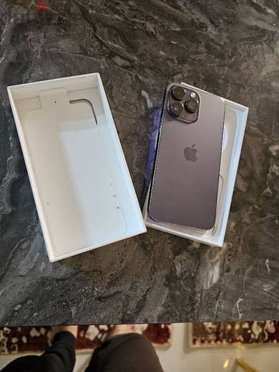 iphone 14 pro max 256 dual خطين فعلي بالعلبه فقط بطاريه ٨٨