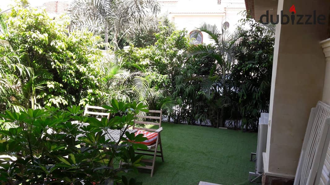 Apartment for rent, 105 meters, with a private garden, in Lake View Compound, Fifth Settlement 14