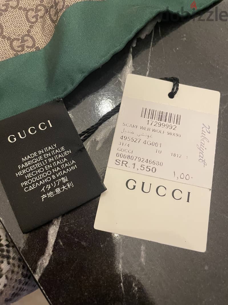 Gucci Wolf 100% pure silk Scarf 90*90 2