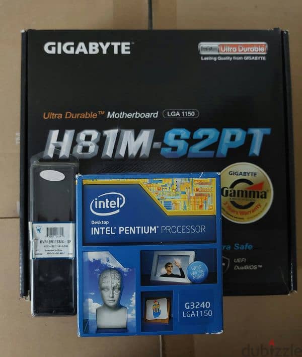 Gigabyte H81M-S2PT +  G3240 +  4gb ram 1