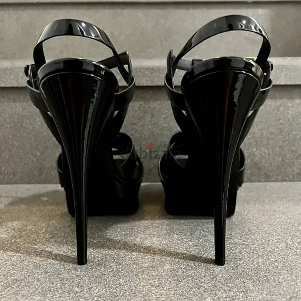 YSL black tribute heels 5