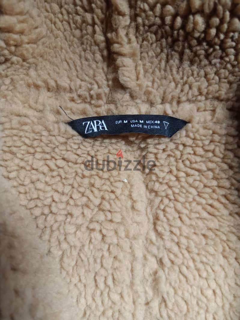 Zara double faced brown jacket - جاكت زارا بني 5