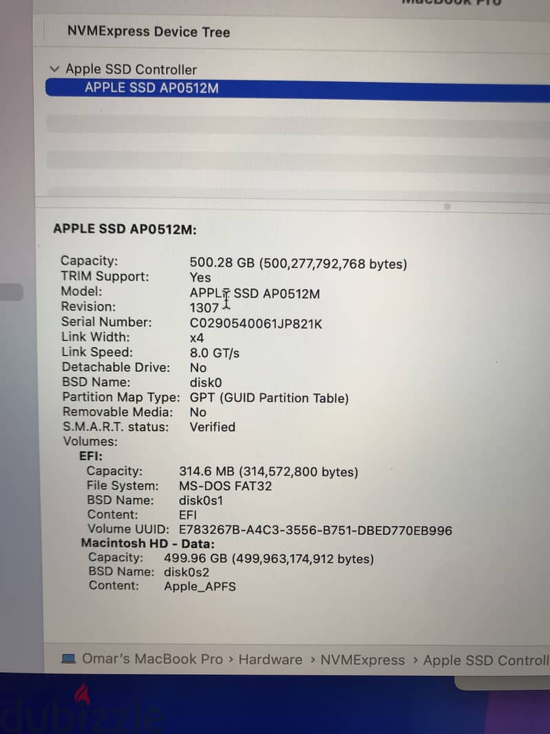 like new macbook pro 16 inch i7 2018 ,32gb ram ,512gb ssd 2