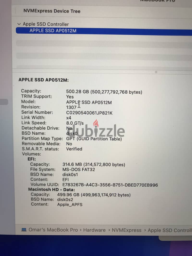 like new macbook pro 16 inch i7 2018 ,32gb ram ,512gb ssd 7