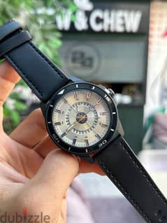 GUCCI MAN WATCH  جلد جوتشي رجالي عداد تاريخ يعمل & اوستيك جلد اسباني & 0