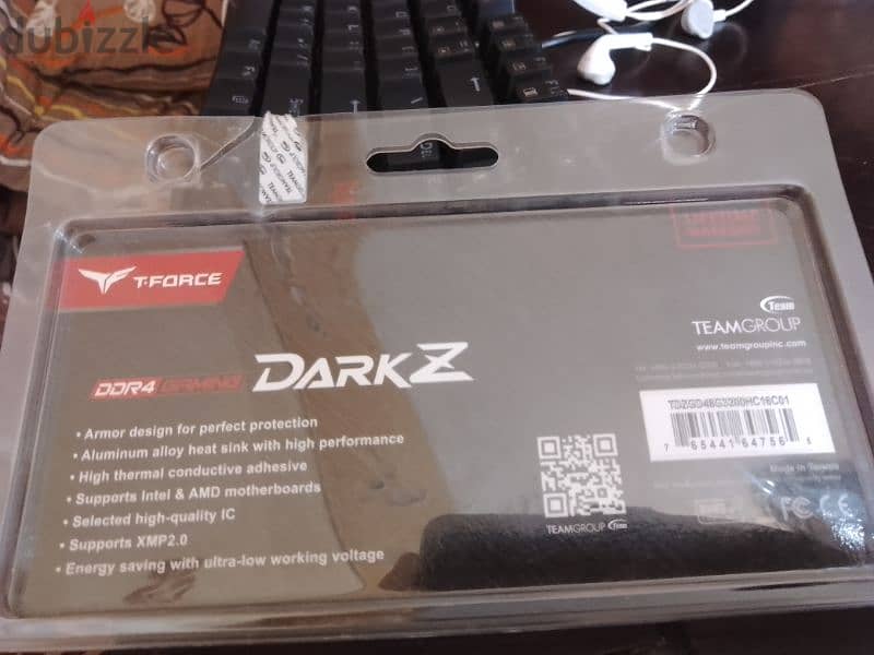 Team T-FORCE DARK Z 8GB DDR4 3200 CL16 Gaming Memory رام تيم جروب جيجا 3