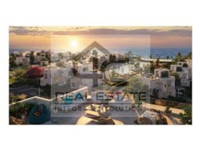 Chalet for sale in Sea Shore, 97 sqm, 2 rooms, 2 bathrooms, view directly on the sea, fully finished, with kitchen, lowest down payment, 5