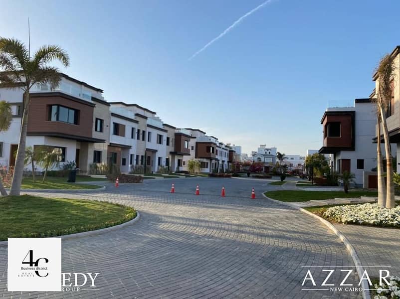 The cheapest Town Corner 275 meters in Azzar compound new cairo  with  installments on a high hill view landscape 6