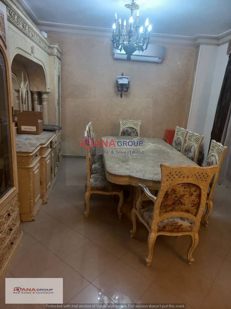 For rent in Beverly Hills, the first stage, the second floor, there is an elevator  Furnished with air conditioners  Area 220 Meters  4 Bedrooms  3 b 1