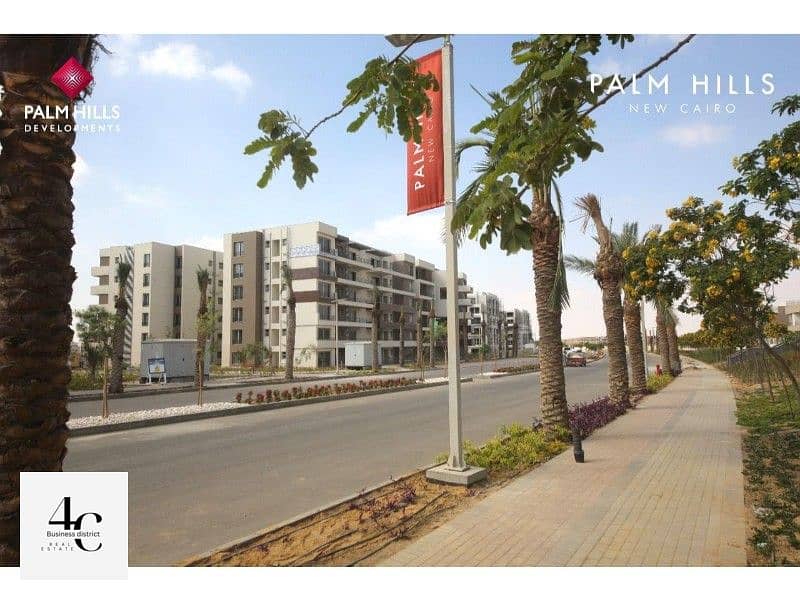 For sale an apartment 1 bedroom and 2 bathrooms fully finished with Acs  in Palm hills new Cairo Yassin Mansour view lagoon directly 1