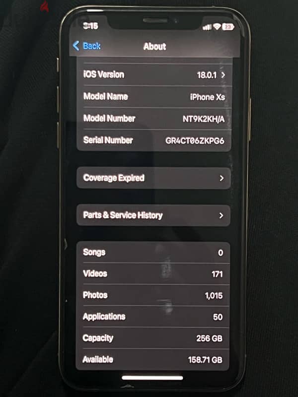 iPhone XS 256gb battery 79% حاله جيده 3