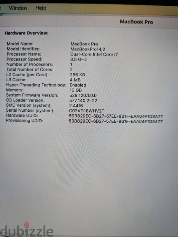 Macbook pro 14.2 A1706 12