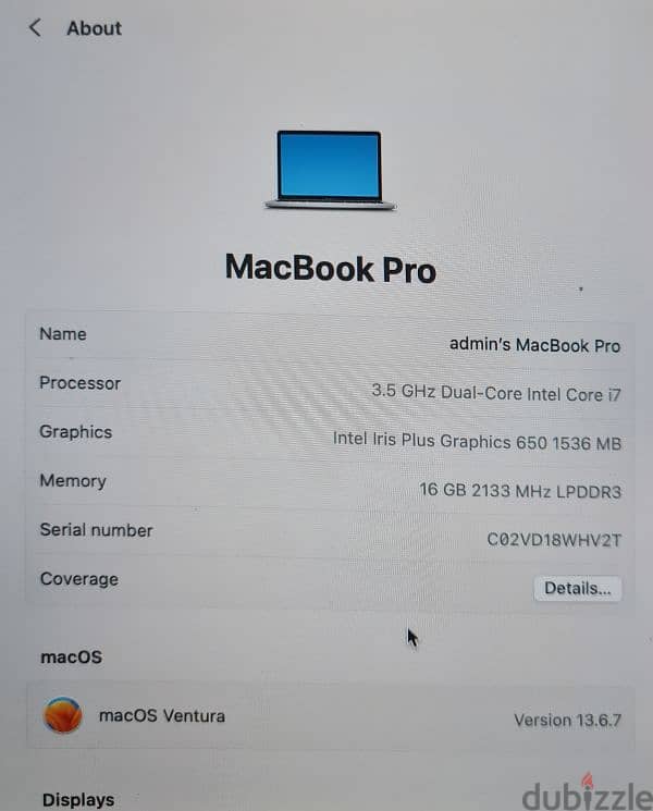 Macbook pro 14.2 A1706 13