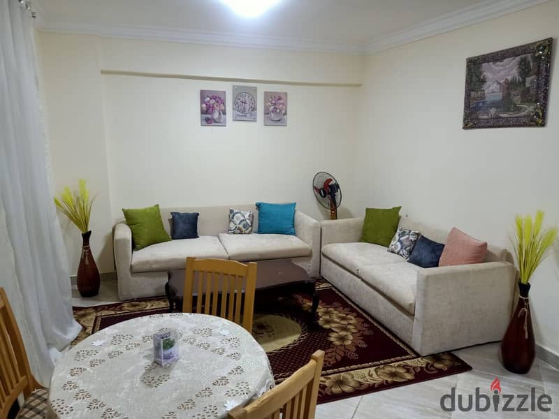 Furnished apartment for rent in Dar Misr Al-Kronfol, ground floor + garden - Fifth Settlement 14