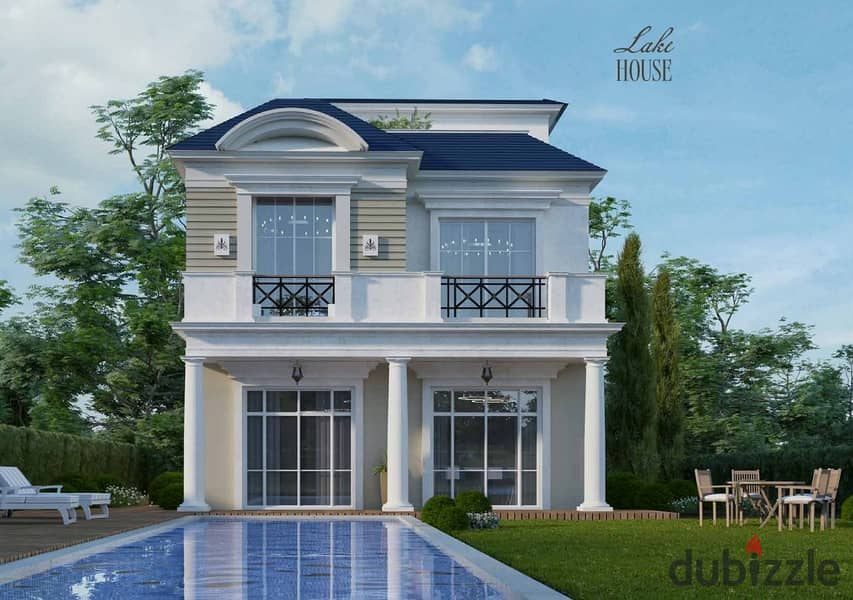 Villa in Kingsway Mountain View on the artificial lakes, private pool, at the entrance to 4 Sheikh Zayed and on the Boulevard axis 0