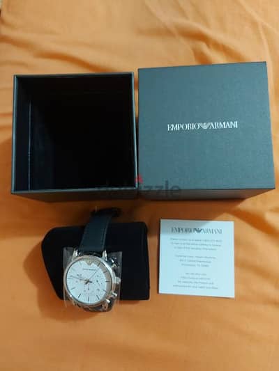 Emporio Armani men's leather analog watch AR1810