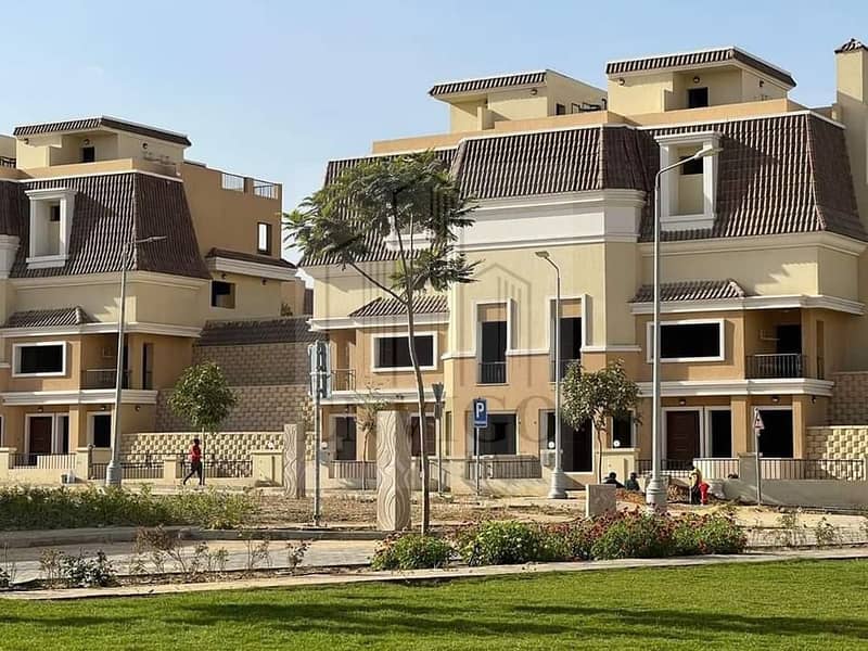 Villa for sale, 212 sqm, with a 49 sqm garden, in Sarai Compound, New Cairo, on Suez Road 1