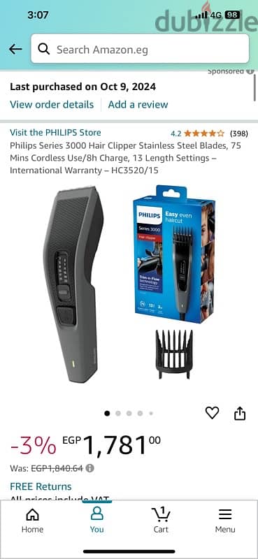 Philips Series 3000 Hair Clipper Stainless Steel Blades,