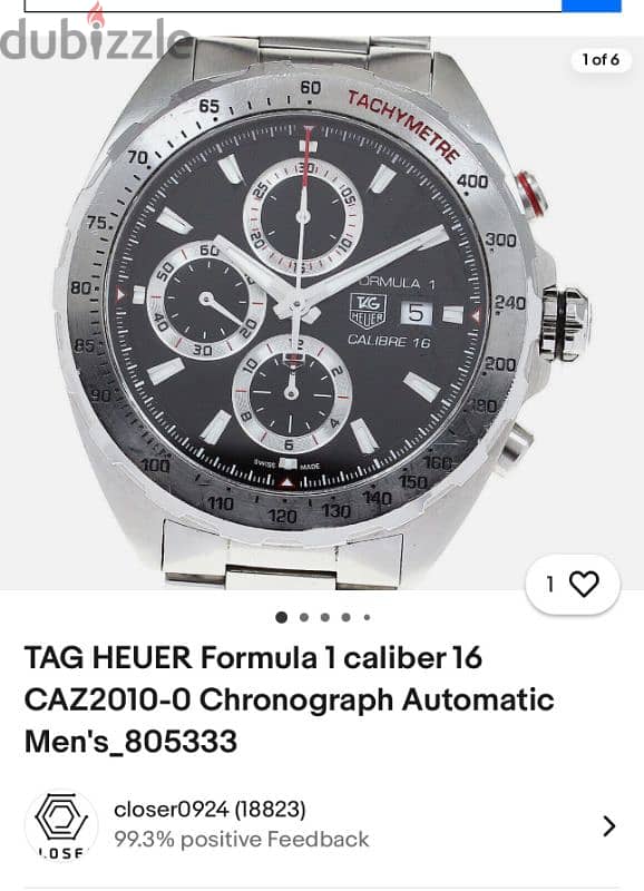 Tag Heuer Formula 1 caliber 16 6