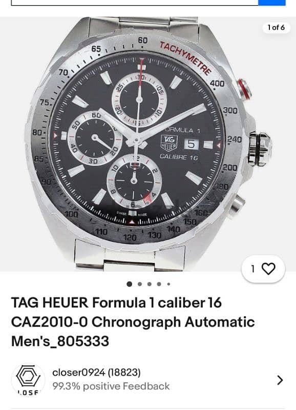 Tag Heuer Formula 1 caliber 16 10