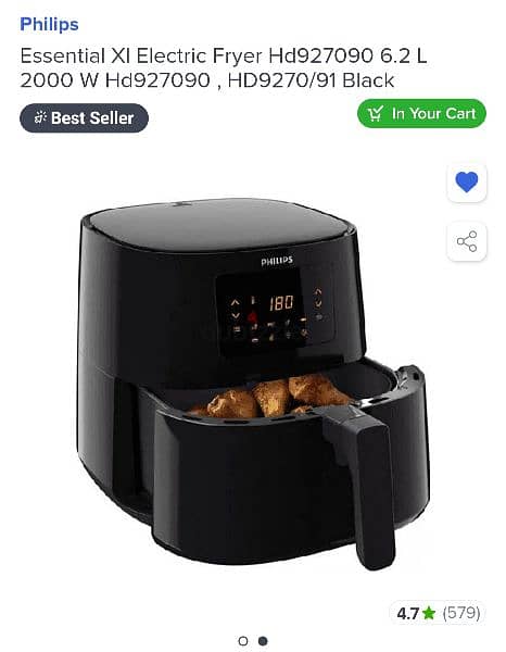 airfryer Philips XL 2000W 6.2L 1