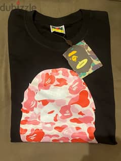 BAPE t shirt black and pink 0