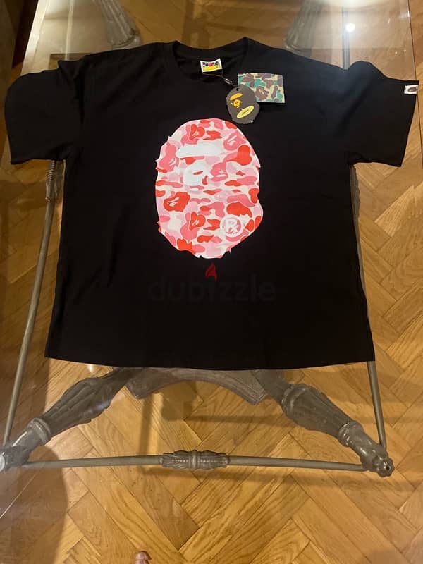 BAPE t shirt black and pink 2