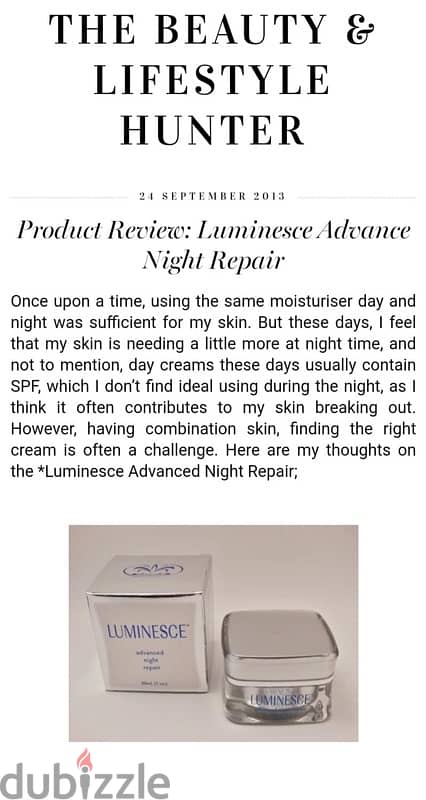 luminesce advanced night repair كريم ترطيب لايلي 6