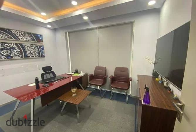 Office for rent, administrative headquarters, 515 square meters, fully finished, furnished, and air conditioners, The Courtyard, Sheikh Zayed, near th 17