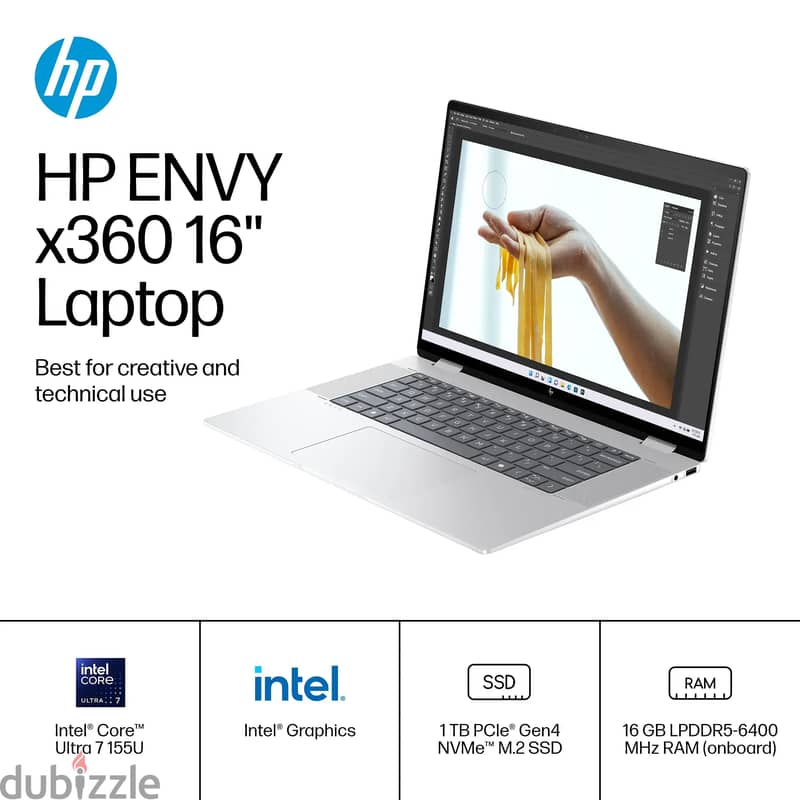 HP - Envy 2-in-1 16" 2K Touch-Screen Laptop - Intel Core Ultra 7 - 16 4