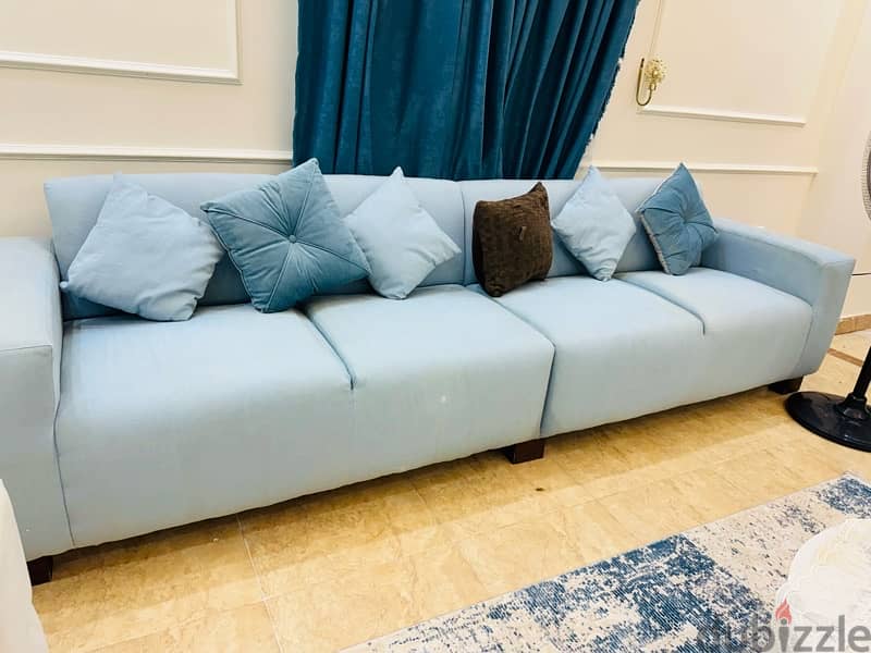 Baby Blue Sofa for sale like new 3,20 3