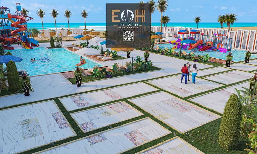 Beach front largest in Hurghada compound with private beach, 9 pools, 4 aquaparks, gym. laundry, security 24h, shops 2