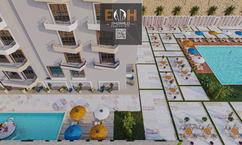 Beach front largest in Hurghada compound with private beach, 9 pools, 4 aquaparks, gym. laundry, security 24h, shops 7