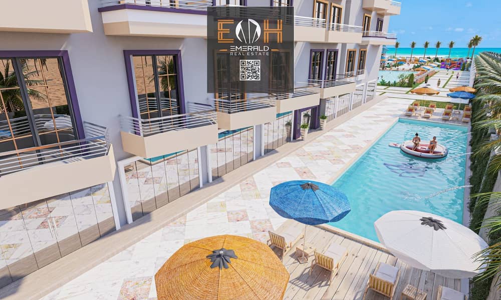 Beach front largest in Hurghada compound with private beach, 9 pools, 4 aquaparks, gym. laundry, security 24h, shops 8