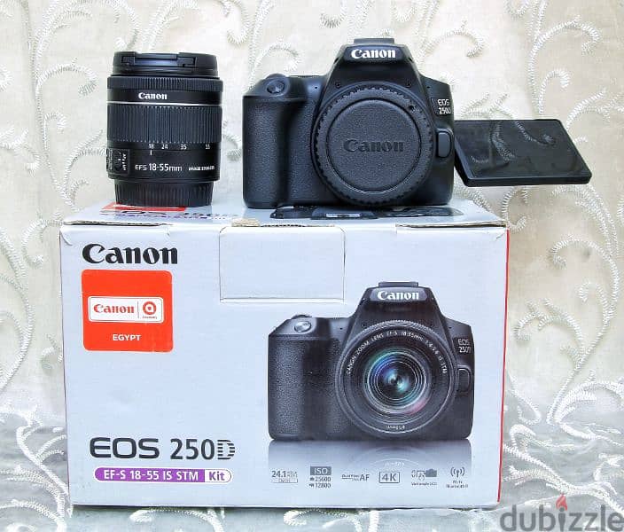 كانون 250D بلينس 55-18 STM  شتر 500 صورة فقط بالبوكس CANON 250D 1