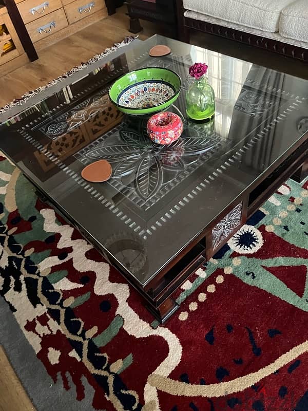 ترابيزه مودرن coffee table من homecenter  + ٢ ترابيزه side 2