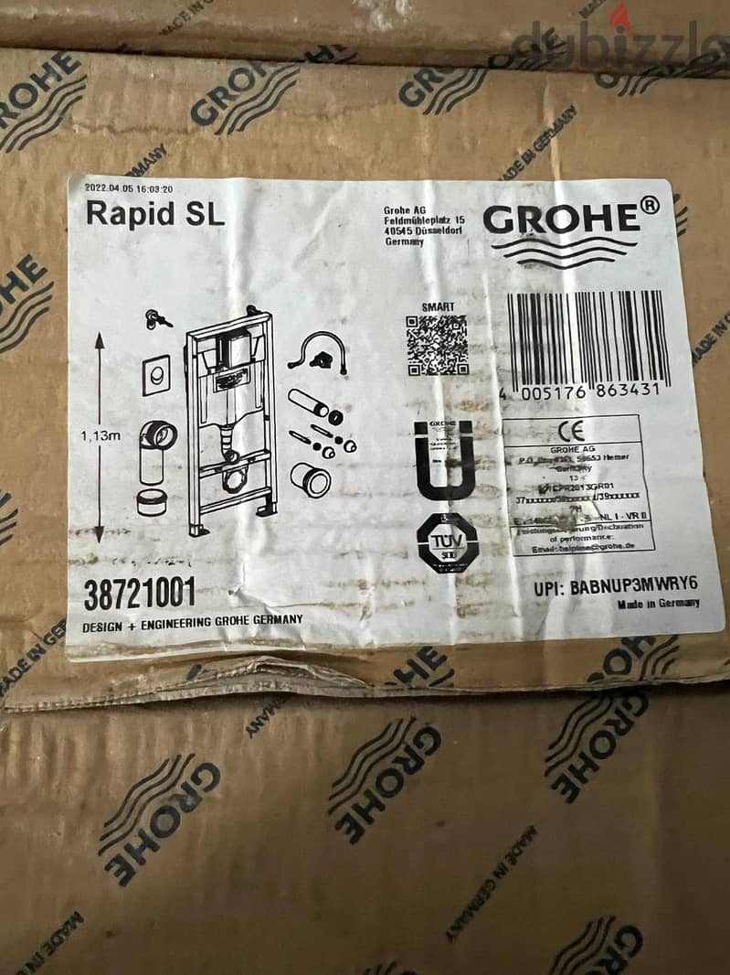 Grohe Rapid sl 3-in-1 set for wc, 1.13 m installation height 1