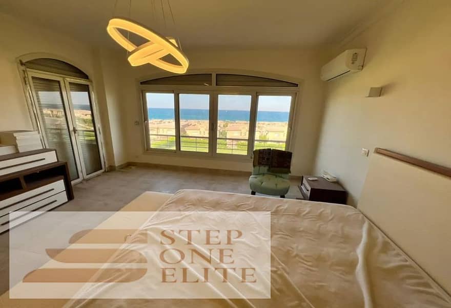 In Telal Ain Sokhna, a chalet for sale (108 square meters), directly on the sea, lowest price 14