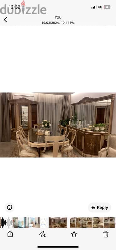 Full Dining set طقم سفره ٨ كراسي +بوفيه+نيش 2