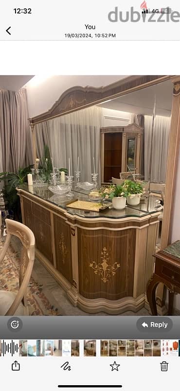 Full Dining set طقم سفره ٨ كراسي +بوفيه+نيش 3