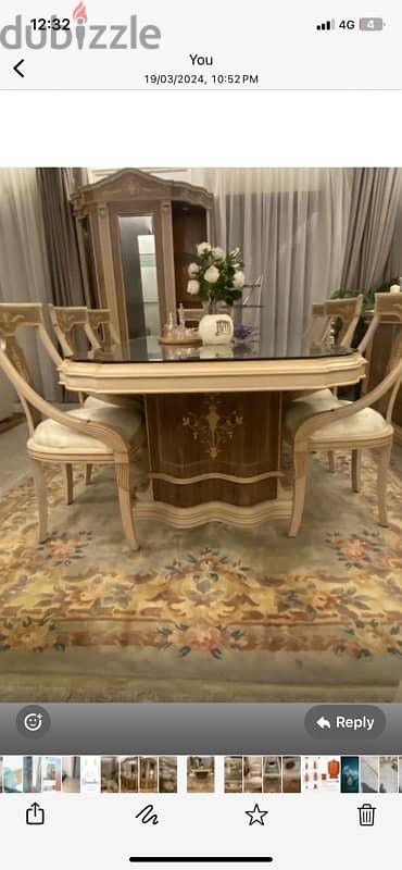 Full Dining set طقم سفره ٨ كراسي +بوفيه+نيش 4