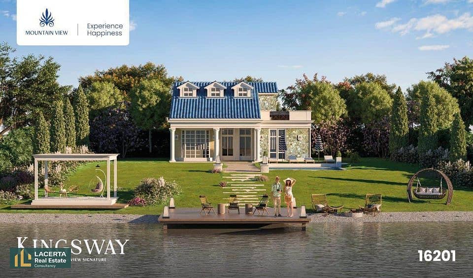 فيلا lakehouse ب بحيرة صناعية خاص للبيع في kingsway ماونتن فيو أكتوبر التوسعات الشمالية بالقرب من الشيخ زايد 6