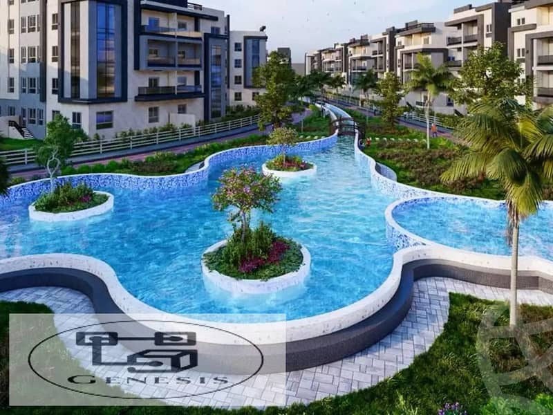 own an apartment with a garden in the heart of El Shorouk City, within one of the best investment projects, Palm Capital Compound 2