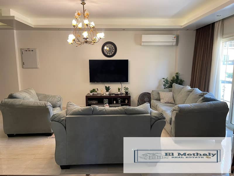 Apartment 119 meters for furnished rent in Al-Rehab City 1