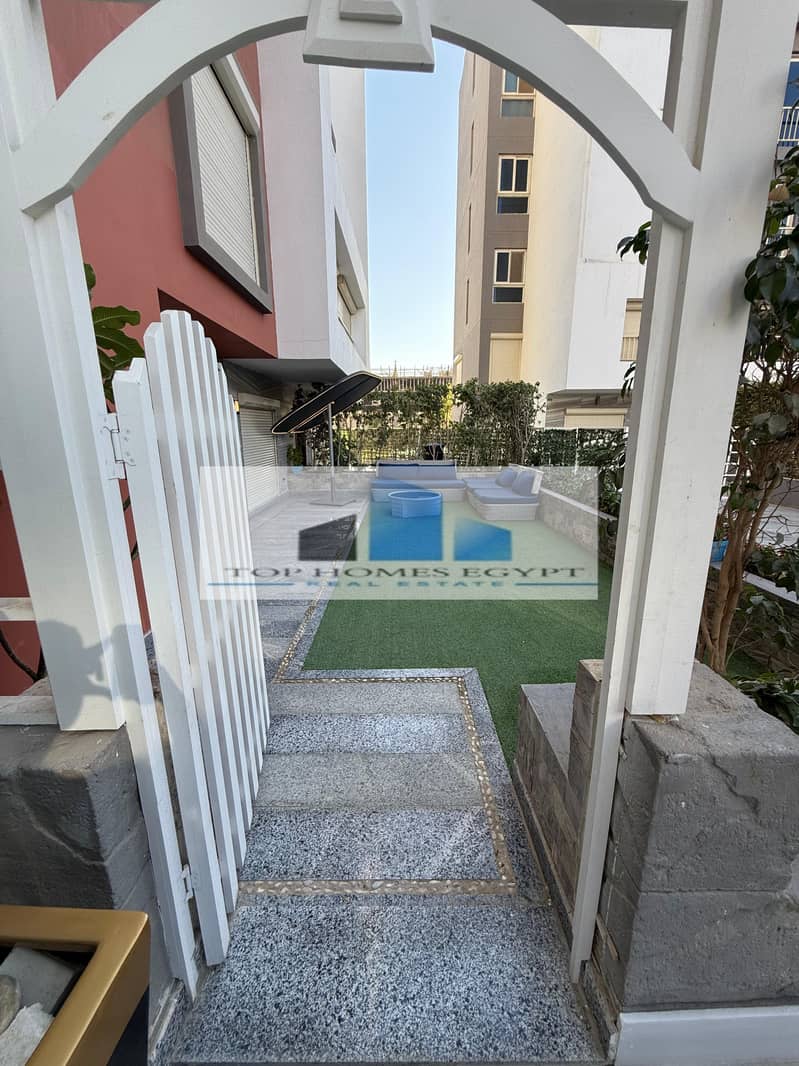 Furnished Duplex for sale 211 SQM with a private garden in Amorada compound 11