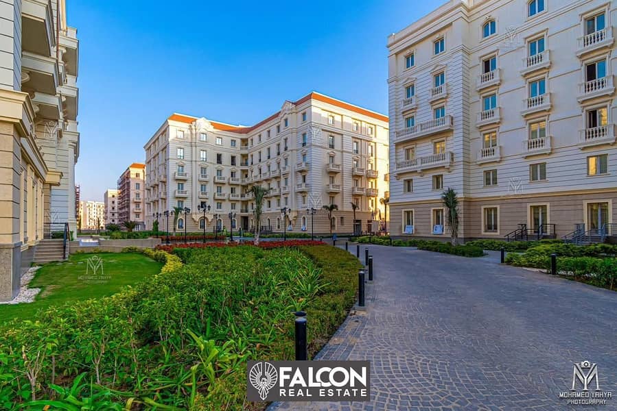 2-BR apartment immediate delivery fully finished in a prime location in R5 Area in the  New Capital, overlooking the Green River in  New Garden City 8