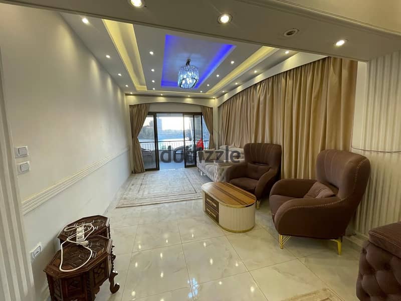 Furnished apartment on the Nile for daily rent in Abdulaziz Al Saud Street 2